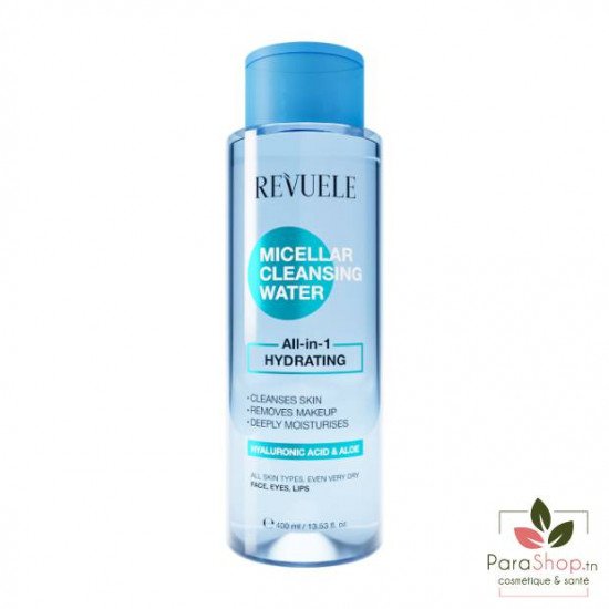 REVUELE EAU MICELLAIRE DEMAQUILLANTE TOUT EN 1 HYDRATANTE 400ML REVUELE EAU MICELLAIRE DEMAQUILLANTE TOUT EN 1 HYDRATANTE 400ML