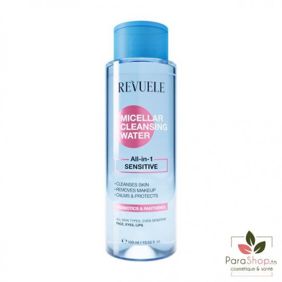 REVUELE EAU MICELLAIRE DEMAQUILLANTE TOUT EN 1 PEAUX SENSIBLES 400ML REVUELE EAU MICELLAIRE DEMAQUILLANTE TOUT EN 1 PEAUX SENSIBLES 400ML
