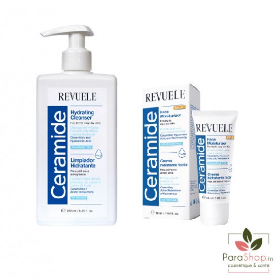 REVUELE PACK CERAMIDE NETTOYANT HYDRATANT 250ML + CREME HYDRATANTE SPF25 REVUELE PACK CERAMIDE NETTOYANT HYDRATANT 250ML + CREME HYDRATANTE SPF25