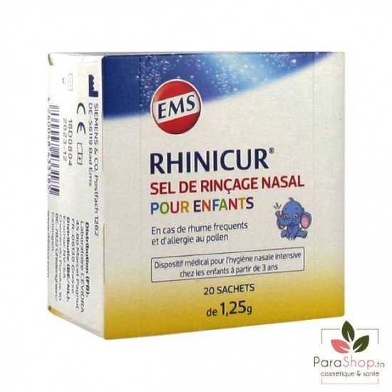 Rhinicur Sel de Rinçage Nasal pour Enfants 20 sachets