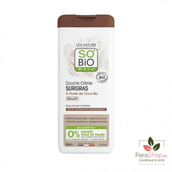 SO BIO DOUCHE CREME SURGRAS A L’HUILE DE COCO BIO 650ML