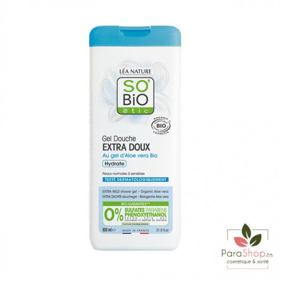 SO BiO GEL DOUCHE EXTRA DOUX A L’ALOE VERA 650ML