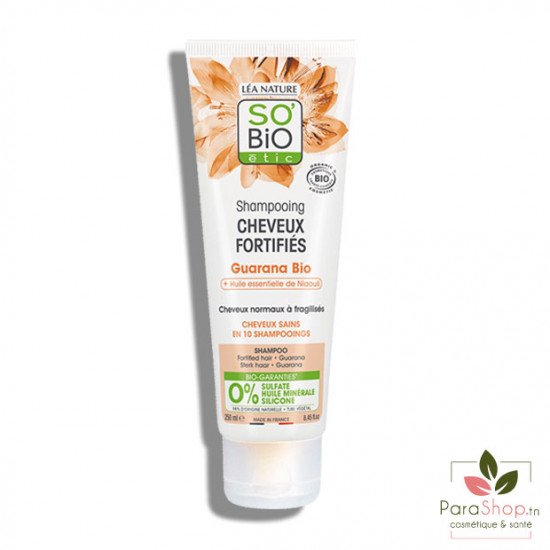 SO BIO SHAMPOOING CHEVEUX FORTIFIES GUARANA 250ML