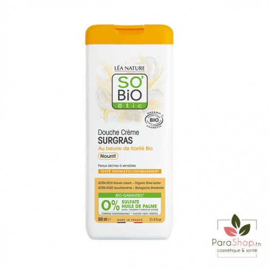 SO BIO DOUCHE CREME SURGRAS BEURRE DE KARITE BIO 650ML