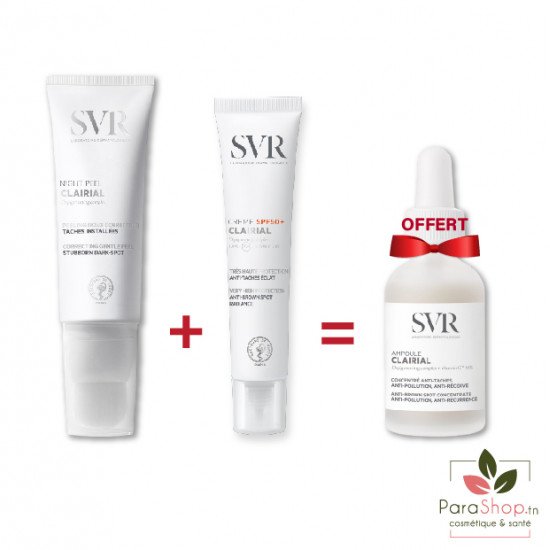 SVR CLAIRIAL PACK Night Peel + CREME SPF50 + Ampoule anti Taches Gratuite SVR CLAIRIAL PACK Night Peel + CREME SPF50 + Ampoule anti Taches Gratuite
