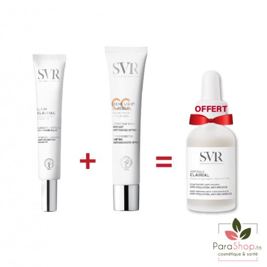 SVR CLAIRIAL PACK Serum + CC Creme LIGHT SPF50 + Ampoule anti Taches Gratuite