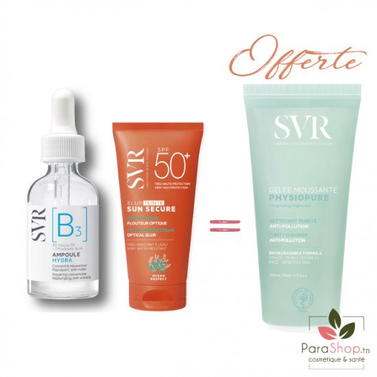 SVR PACK Ampoule B + Blur Teinte + Physiopure Gelee 200ML OFFERTE SVR PACK Ampoule B + Blur Teinte + Physiopure Gelee 200ML OFFERTE