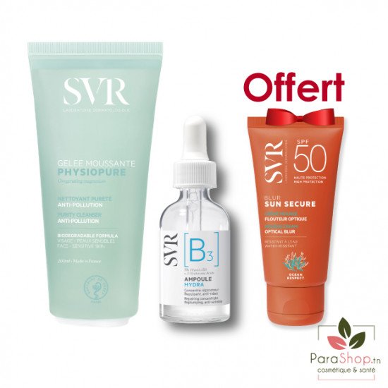 SVR PACK Ampoule B + Physiopure Gelee 200ML + Blur OFFERT SVR PACK Ampoule B + Physiopure Gelee 200ML + Blur OFFERT
