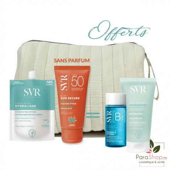 SVR PACK BLUR SANS PARFUM + HYDRALIANE RICHE + Essence Hydra B3 30ML Offerte + Physiopure Gelee 55ml Offerte - 2025 SVR PACK BLUR SANS PARFUM + HYDRALIANE RICHE + Essence Hydra B3 30ML Offerte + Physiopure Gelee 55ml Offerte - 2025