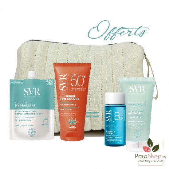 SVR PACK BLUR TEINTE + HYDRALIANE RICHE + Essence Hydra B3 30ML Offerte + Physiopure Gelee 55ml Offerte - 2025 SVR PACK BLUR TEINTE + HYDRALIANE RICHE + Essence Hydra B3 30ML Offerte + Physiopure Gelee 55ml Offerte - 2025