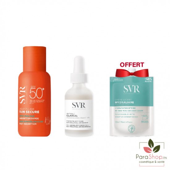 SVR PACK CLAIRIAL AMPOULE + SUN SECURE AQUA FLUIDE + HYDRALIANE CREME LEGERE OFFERTE SVR PACK CLAIRIAL AMPOULE + SUN SECURE AQUA FLUIDE + HYDRALIANE CREME LEGERE OFFERTE