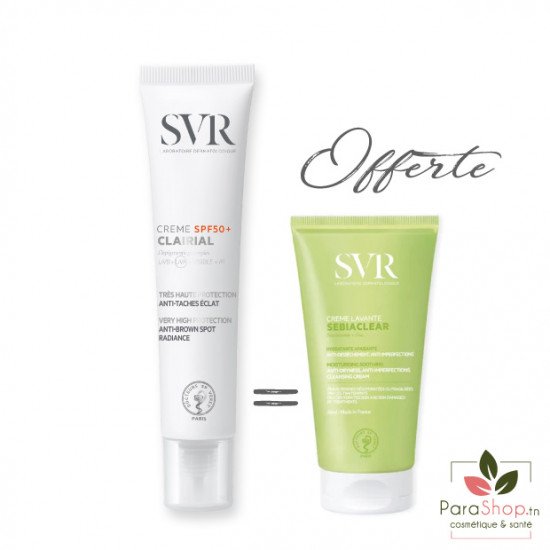 SVR PACK CLAIRIAL CREME SPF50+ + SEBIACLEAR CREME LAVANTE 55ML OFFERTE - 2025 SVR PACK CLAIRIAL CREME SPF50+ + SEBIACLEAR CREME LAVANTE 55ML OFFERTE - 2025
