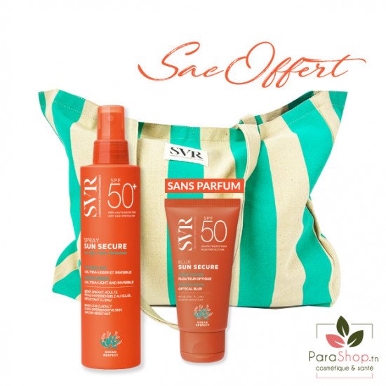 SVR PACK SAC SUN SECURE Spray SPF50+ 200ML + Blur Sans Parfum - 2025 SVR PACK SAC SUN SECURE Spray SPF50+ 200ML + Blur Sans Parfum - 2025