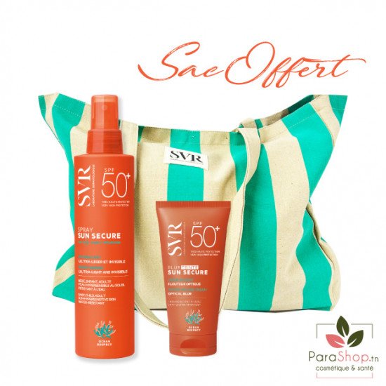 SVR PACK SAC SUN SECURE Spray SPF50+ 200ML + Blur Teinte - 2025 SVR PACK SAC SUN SECURE Spray SPF50+ 200ML + Blur Teinte - 2025