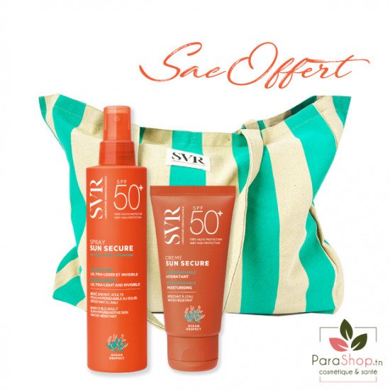 SVR PACK SAC SUN SECURE Spray SPF50+ 200ML + Creme SPF50+ - 2025 SVR PACK SAC SUN SECURE Spray SPF50+ 200ML + Creme SPF50+ - 2025