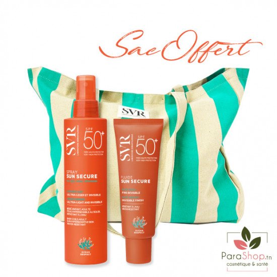 SVR PACK SAC SUN SECURE Spray SPF50+ 200ML+ Fluide SPF50+ - 2025 SVR PACK SAC SUN SECURE Spray SPF50+ 200ML+ Fluide SPF50+ - 2025