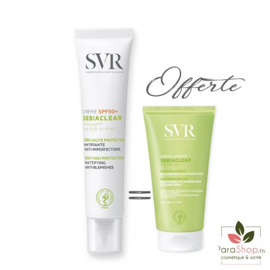 SVR PACK SEBIACLEAR CREME SPF50+ + SEBIACLEAR CREME LAVANTE 55ML OFFERTE - 2025 SVR PACK SEBIACLEAR CREME SPF50+ + SEBIACLEAR CREME LAVANTE 55ML OFFERTE - 2025