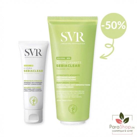 SVR PACK SEBIACLEAR HYDRA + CREME LAVANTE 200ML 50% OFFERTE - 2025
