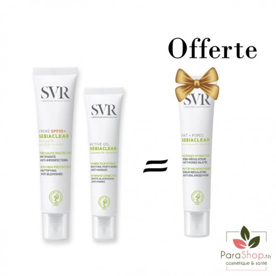 SVR PACK SEBIACLEAR SPF50+ ACTIV GEL + MAT + PORES OFFERT - 2025 SVR PACK SEBIACLEAR SPF50+ ACTIV GEL + MAT + PORES OFFERT - 2025
