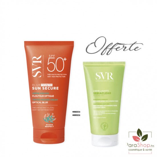 SVR PACK SUN SECURE BLUR TEINTE + SEBIACLEAR CREME LAVANTE 55ML OFFERTE - 2025 SVR PACK SUN SECURE BLUR TEINTE + SEBIACLEAR CREME LAVANTE 55ML OFFERTE - 2025