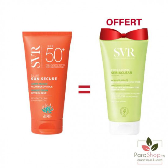 SVR PACK SUN SECURE BLUR SPF50+ Sans Parfum  + SEBIACLEAR CREME LAVANTE 55ML OFFERTE - 2026