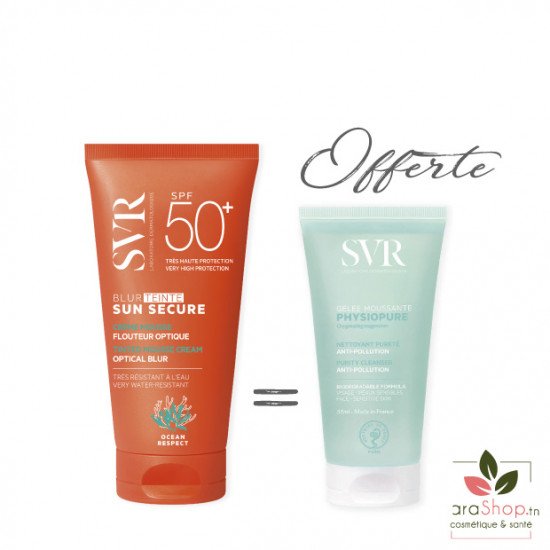 SVR PACK SUN SECURE BLUR TEINTE + PHYSIOPURE GELEE MOUSSANTE 55ML OFFERTE - 2025 SVR PACK SUN SECURE BLUR TEINTE + PHYSIOPURE GELEE MOUSSANTE 55ML OFFERTE - 2025