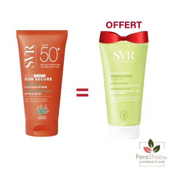 SVR PACK SUN SECURE BLUR TEINTE + SEBIACLEAR CREME LAVANTE 55ML OFFERTE - 2026 SVR PACK SUN SECURE BLUR TEINTE + SEBIACLEAR CREME LAVANTE 55ML OFFERTE - 2026