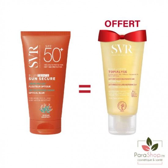 SVR PACK SUN SECURE BLUR TEINTE + TOPIALYSE HUILE LAVANTE 55ML OFFERTE - 2026 SVR PACK SUN SECURE BLUR TEINTE + TOPIALYSE HUILE LAVANTE 55ML OFFERTE - 2026