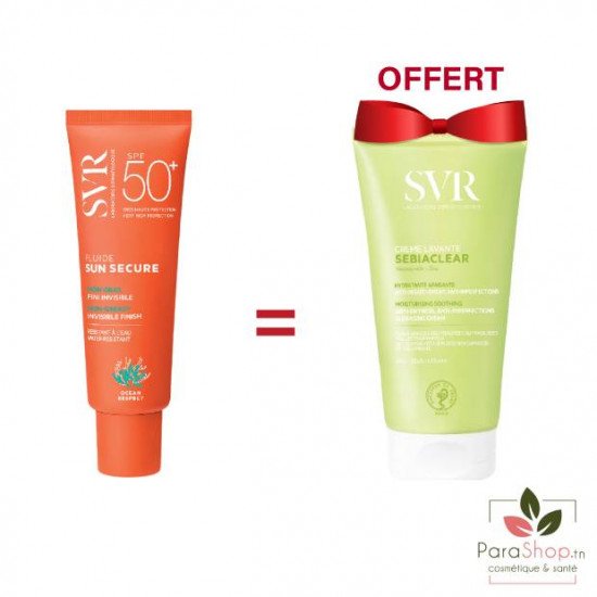 SVR PACK SUN SECURE FLUIDE + SEBIACLEAR CREME LAVANTE 55ML OFFERTE - 2026 SVR PACK SUN SECURE FLUIDE + SEBIACLEAR CREME LAVANTE 55ML OFFERTE - 2026
