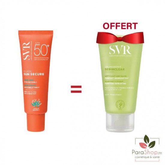 SVR PACK SUN SECURE FLUIDE + SEBIACLEAR GEL MOUSSANT 55ML OFFERT - 2026 SVR PACK SUN SECURE FLUIDE + SEBIACLEAR GEL MOUSSANT 55ML OFFERT - 2026