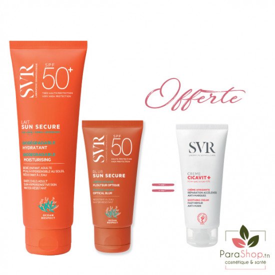 SVR PACK SUN SECURE Lait + Blur + CICAVIT Creme 40ml Offerte - 2025 SVR PACK SUN SECURE Lait + Blur + CICAVIT Creme 40ml Offerte - 2025
