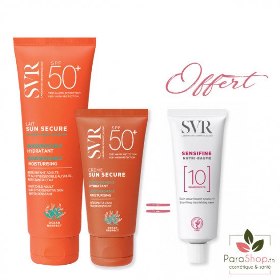SVR PACK SUN SECURE Lait + Creme SPF50 + SENSIFINE Nutri Baume Offert - 2025 SVR PACK SUN SECURE Lait + Creme SPF50 + SENSIFINE Nutri Baume Offert - 2025