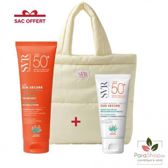 SVR PACK SUN SECURE LAIT + Ecran Mineral Teinte peau normale à mixte + - 2026 SVR PACK SUN SECURE LAIT + Ecran Mineral Teinte peau normale à mixte + - 2026