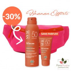SVR PACK TROUSSE BANANA SUN SECURE Brume (-30%) + Blur Sans Parfum - 2025  SVR PACK TROUSSE BANANA SUN SECURE Brume (-30%) + Blur Sans Parfum - 2025