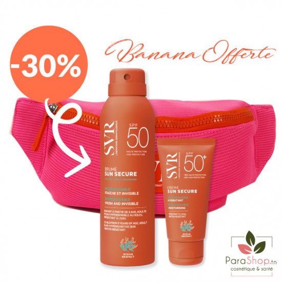 SVR PACK TROUSSE BANANA SUN SECURE Brume (-30%) + Creme SPF50+ - 2025 