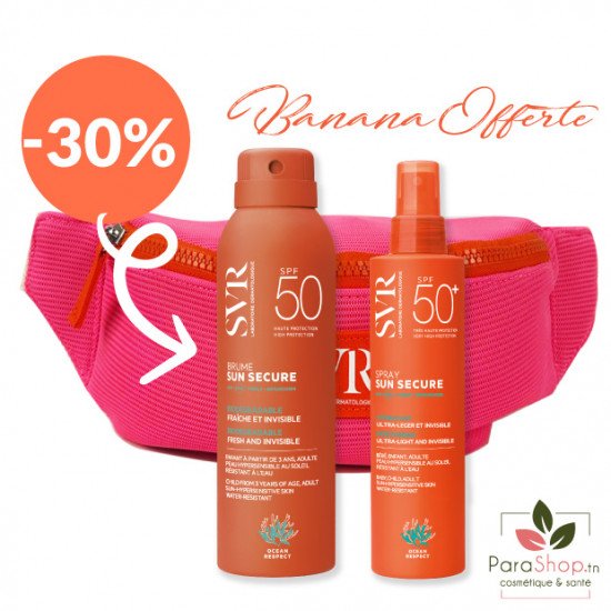 SVR PACK TROUSSE BANANA SUN SECURE Brume (-30%) + Spray SPF50+ 200ML - 2025 