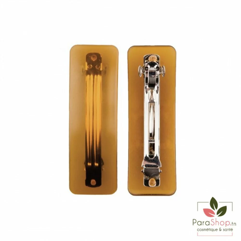 TITANIA 2 Barrettes Marrons Claires 8.5x2.5CM - 7861B