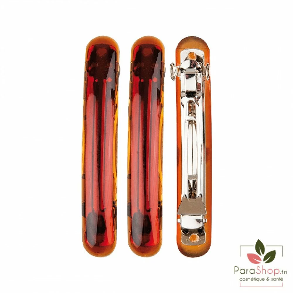 TITANIA 3 Barrettes Marrons 8.5x1.3CM - 7851B