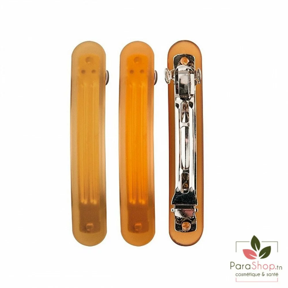 TITANIA 3 Barrettes Marrons Claires 9.5x1.5CM - 7858B
