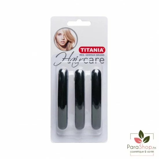 TITANIA 3 Barrettes Noires 8.5x1.3CM 7850B