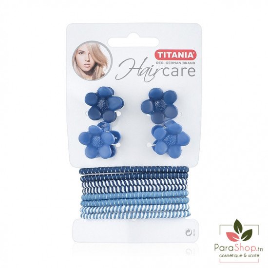 TITANIA 4 Clips Cheveux Fleurs + 8 Rubans Cheveux - 8003