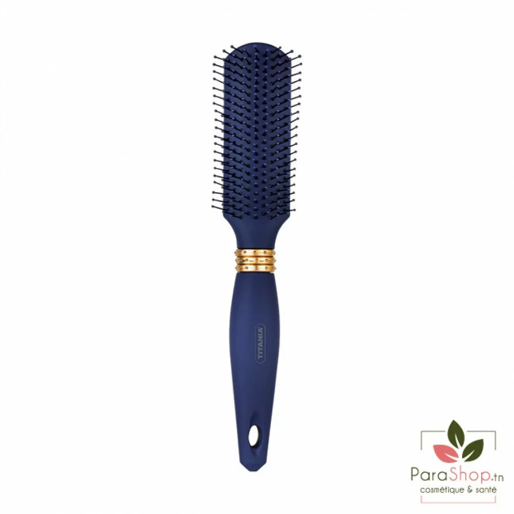 TITANIA Brosse Bleue et Doree 9 RANGEES 25,5CM - 1324