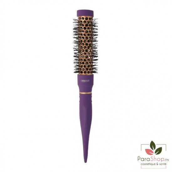 TITANIA BROSSE RONDE A AME METALLIQUE VIOLET/CUIVRE 25MM - 1354