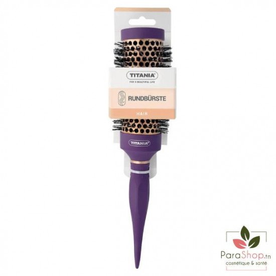 TITANIA BROSSE RONDE A AME METALLIQUE VIOLET/CUIVRE 43MM - 1352
