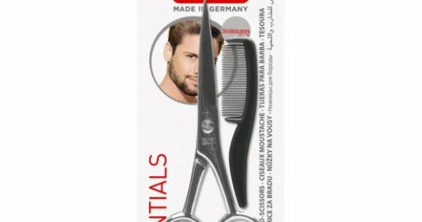 Kit Ciseaux Barbe Et Moustache ASIPRO - Avec Peigne Barbe Et Peigne Moustache - Neuf En Acier Inox