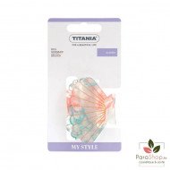 TITANIA Pince à Cheveux Coquillage Bleu Rose - 8231 TITANIA Pince à Cheveux Coquillage Bleu Rose - 8231