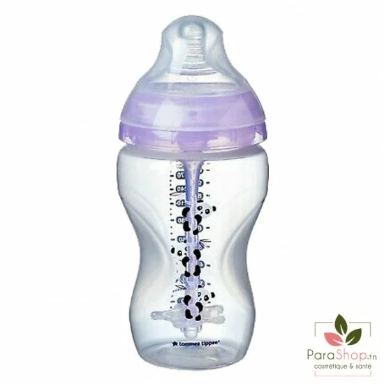 TOMMEE TIPPEE ADVANCED ANTI-COLIQUE BIBERON 3M+ 340ML - Lilas Panda TOMMEE TIPPEE ADVANCED ANTI-COLIQUE BIBERON 3M+ 340ML - Lilas Panda