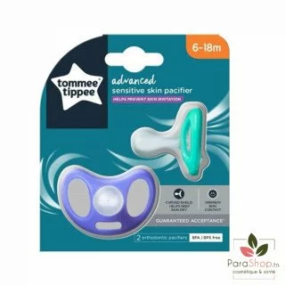 TOMMEE TIPPEE ADVANCED SENSITIVE SUCETTE 6-18M X2