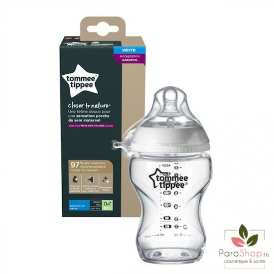 TOMMEE TIPPEE CLOSER TO NATURE BIBERON VERRE 250ML 