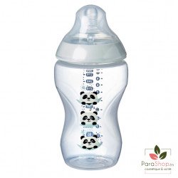 TOMMEE TIPPEE CLOSER TO NATURE BIBERON 340ML - Panda Gris TOMMEE TIPPEE CLOSER TO NATURE BIBERON 340ML - Panda Gris